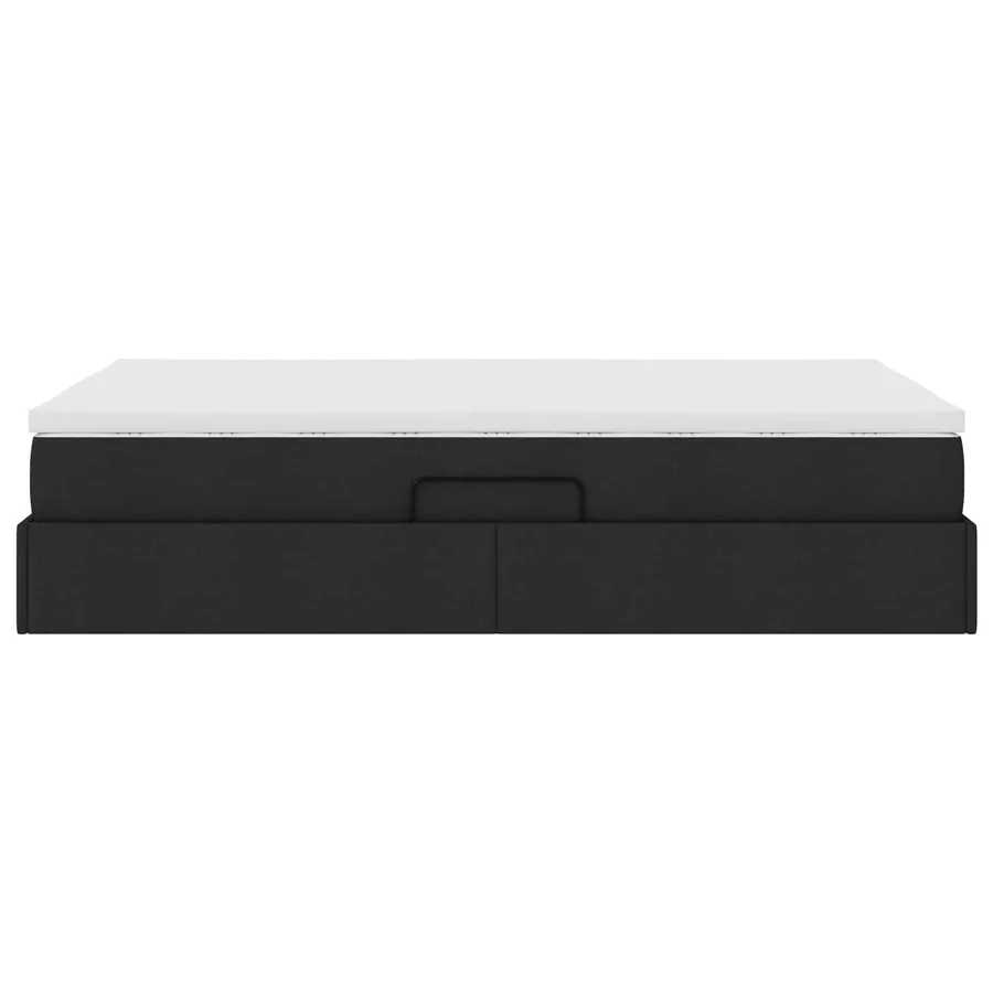 Lit avec rangement et matelas Noir 120 x 190 cm Polyester - 9