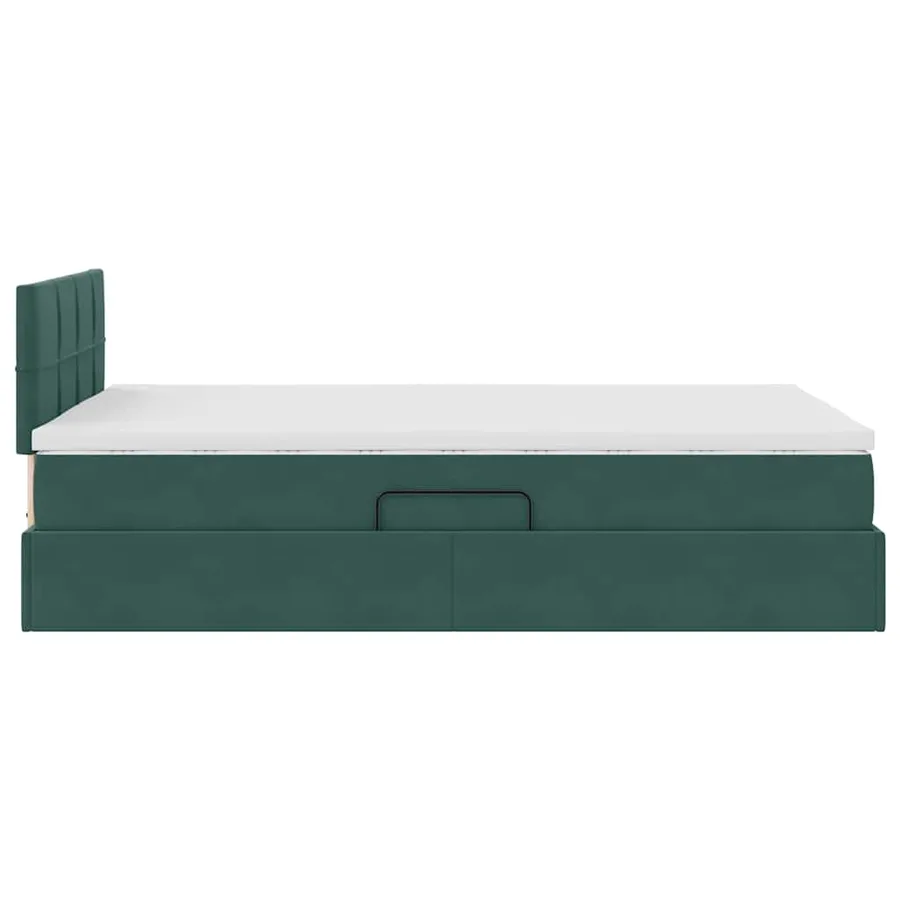 Lit de rangement LED avec matelas Vert foncé 120 x 200 cm - 11