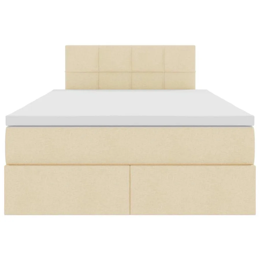 Lit avec rangement et matelas avec matelas Crème 120 x 200 cm - 7