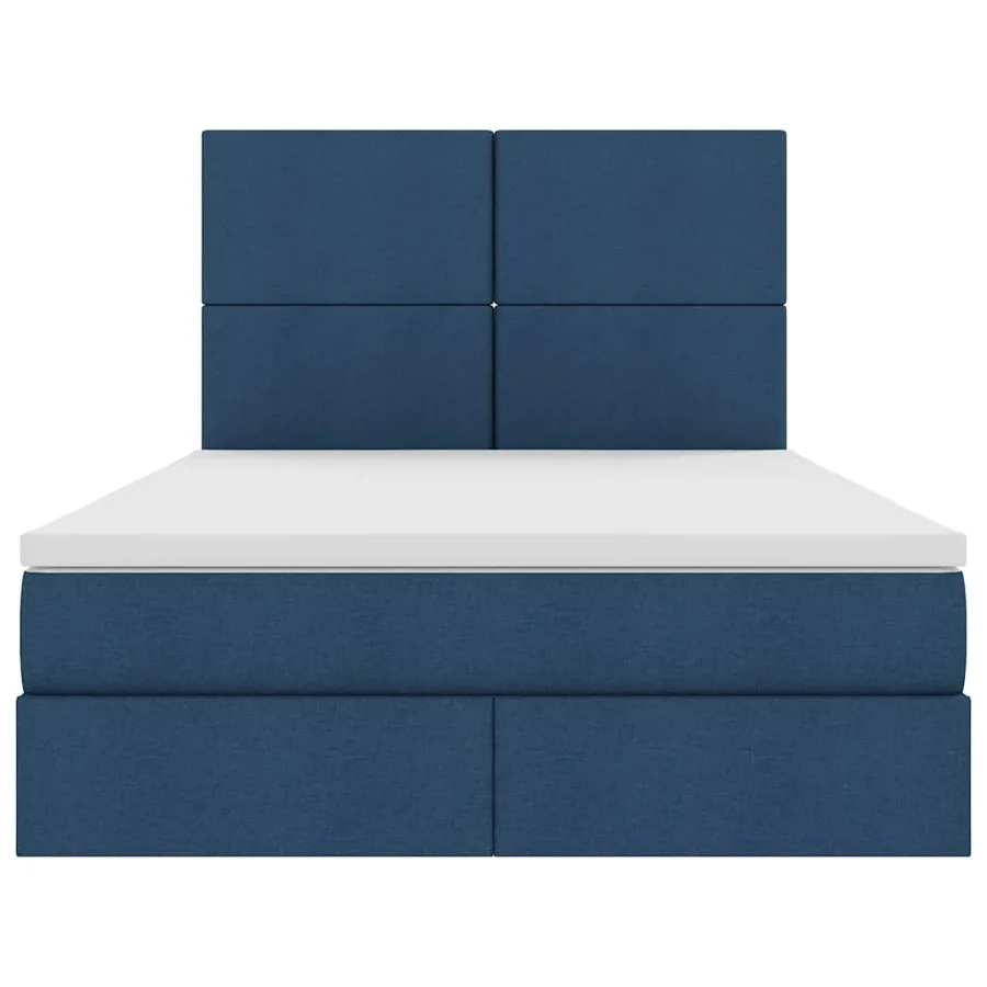 Lit de rangement LED avec matelas Bleu 140 x 190 cm Tissu - 6