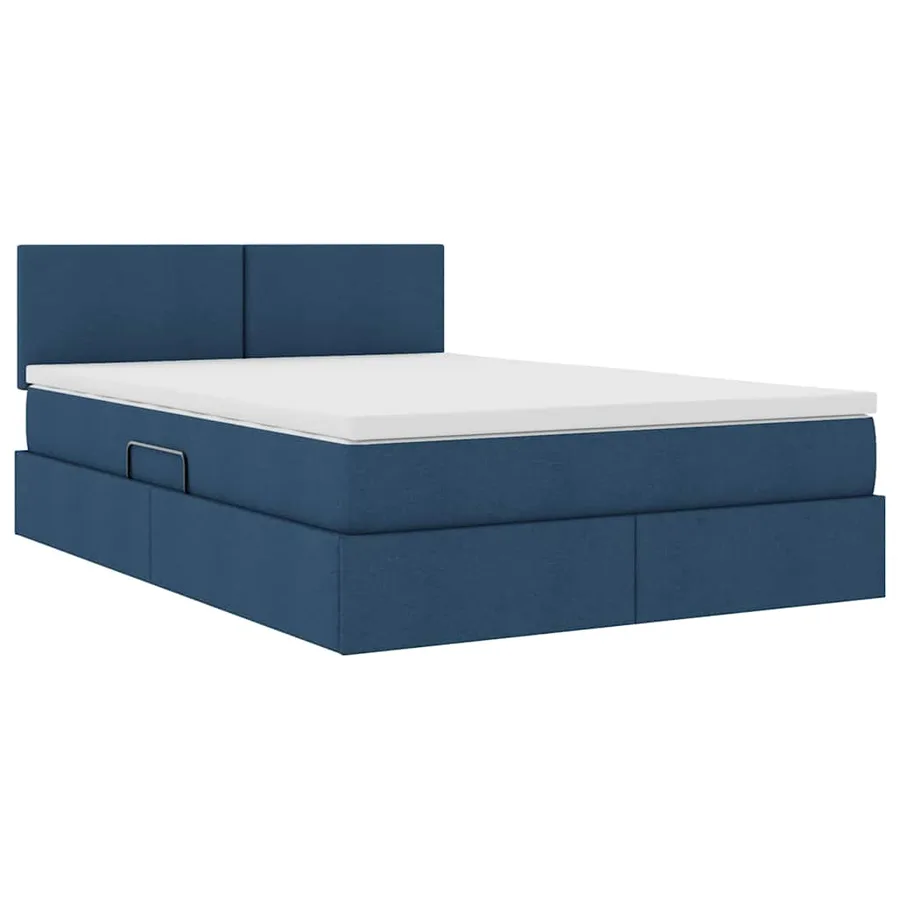 Lit avec rangement et matelas avec matelas Bleu 140 x 190 cm - 5