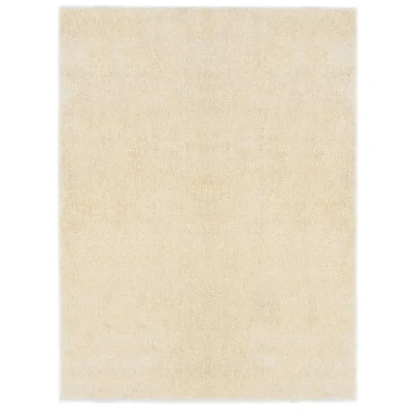Tapis d'aire shag Crème 120 x 160 cm Polyéthylène