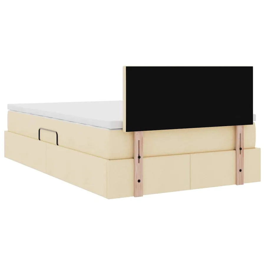 Lit avec rangement et matelas avec matelas Crème 120 x 200 cm - 11