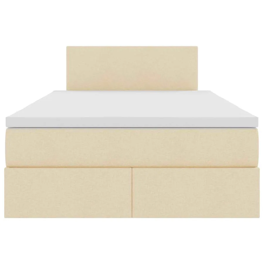 Lit avec rangement et matelas avec matelas Crème 120 x 200 cm - 7