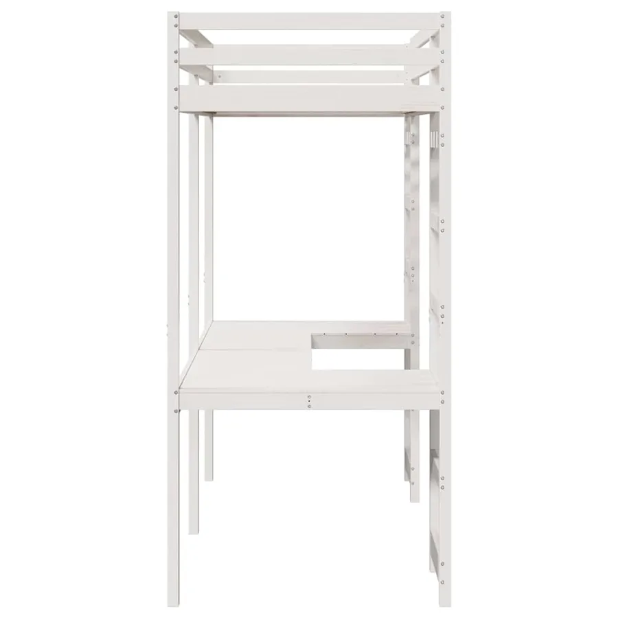 Cadre de lit mezzanine Blanc 75 x 190 cm Pin massif - 6