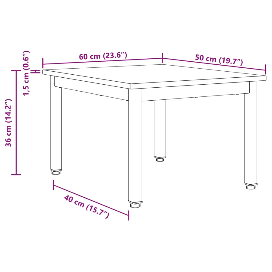 Table basse Chêne noir 60 x 50 x 36 cm Bois d'ingénierie - 11