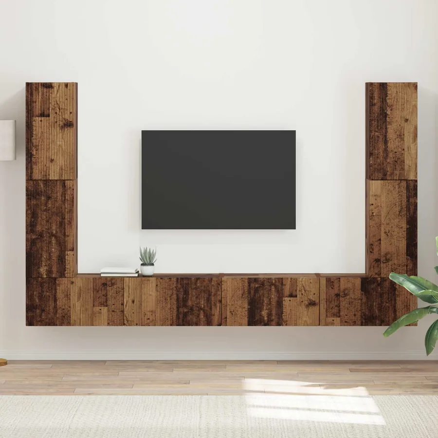 Ensemble meuble TV 8 pcs Bois Ancien Bois d'ingénierie