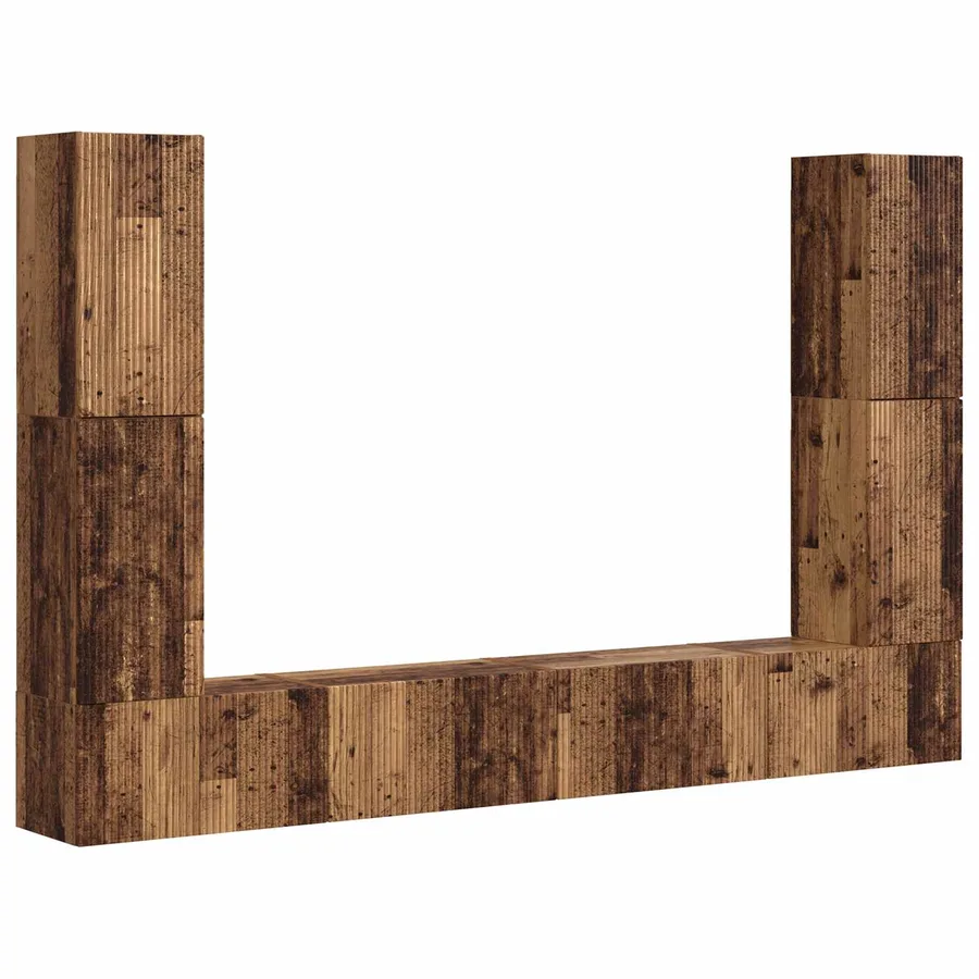 Ensemble meuble TV 8 pcs Bois Ancien Bois d'ingénierie - 2