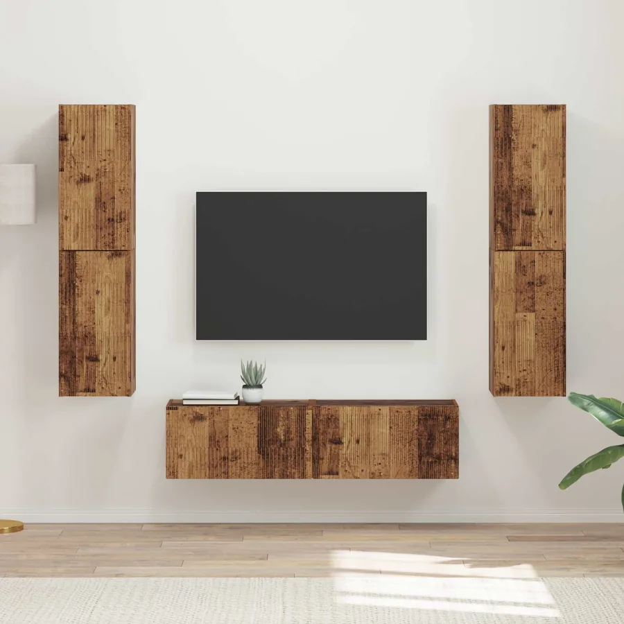 Ensemble meuble TV 6 pcs Bois Ancien Bois d'ingénierie