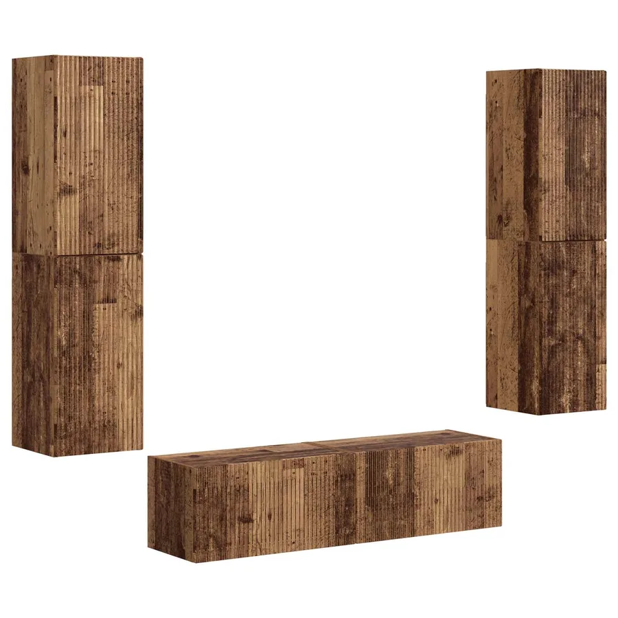 Ensemble meuble TV 6 pcs Bois Ancien Bois d'ingénierie - 2