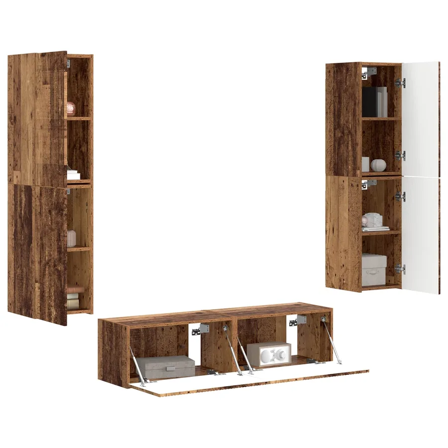 Ensemble meuble TV 6 pcs Bois Ancien Bois d'ingénierie - 3