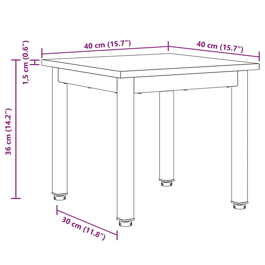 Table basse Chêne noir 40 x 40 x 36 cm Bois d'ingénierie - 11