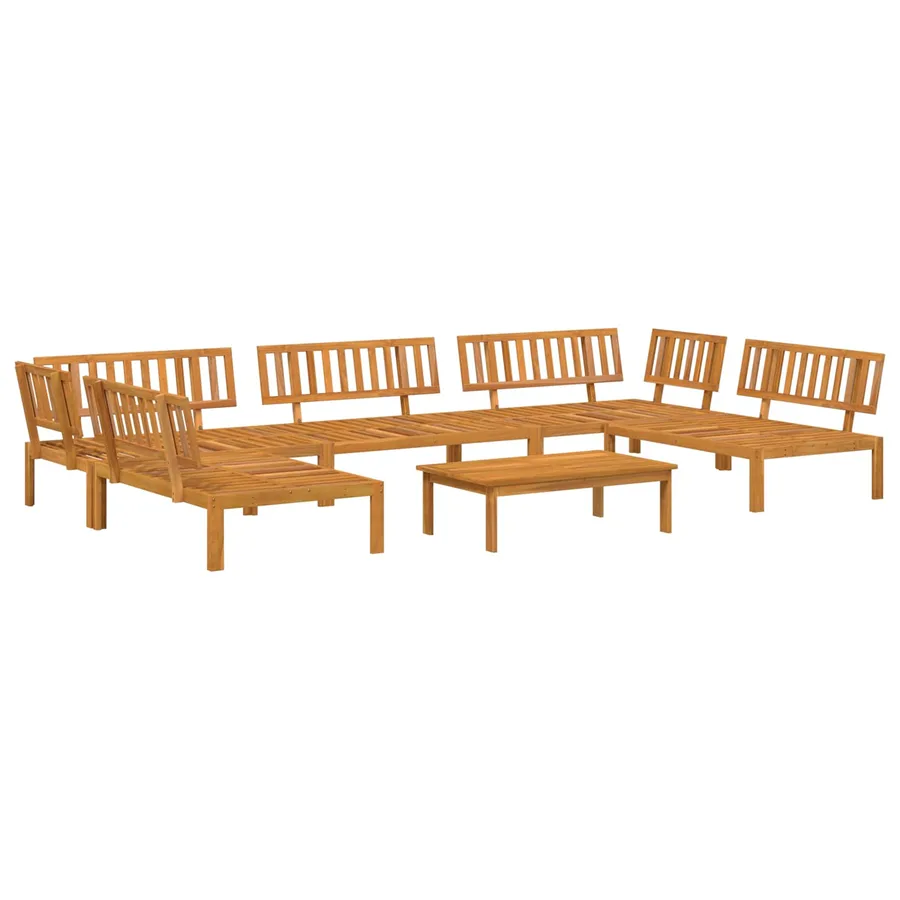 Ensemble de Canapés 6 pcs Gris Bois d'Acacia Massif - 3