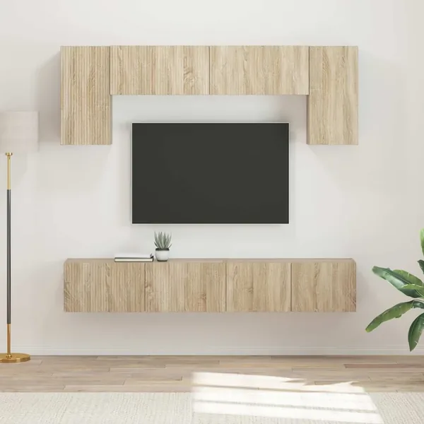 Ensemble meuble TV 4 pcs Chêne Sonoma Bois d'ingénierie