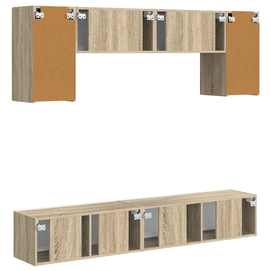 Ensemble meuble TV 4 pcs Chêne Sonoma Bois d'ingénierie - 8