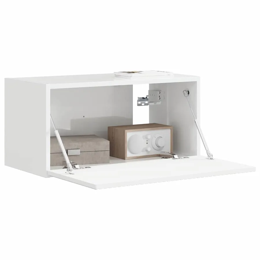 Meuble TV mural Montage mural Blanc Brillant 60 x 31 x 29,5 cm - 3