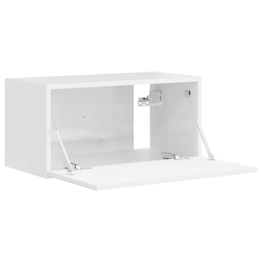 Meuble TV mural Montage mural Blanc Brillant 60 x 31 x 29,5 cm - 5