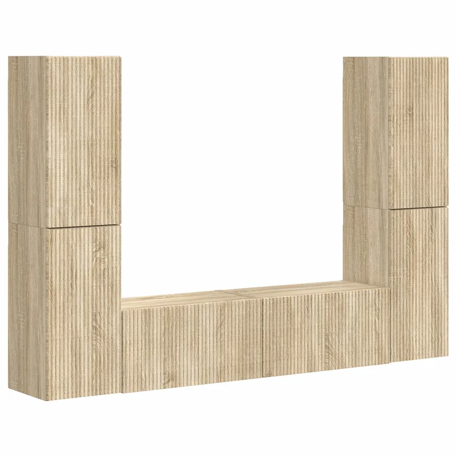 Ensemble meuble TV 6 pcs Chêne Sonoma Bois d'ingénierie - 2