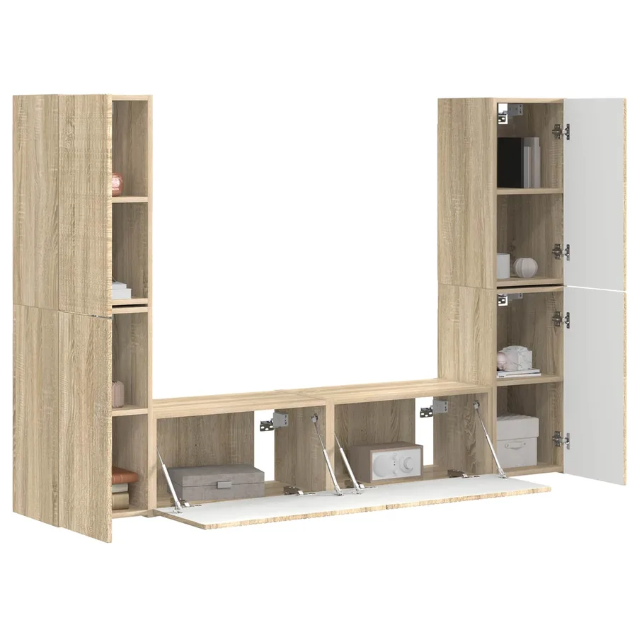 Ensemble meuble TV 6 pcs Chêne Sonoma Bois d'ingénierie - 3
