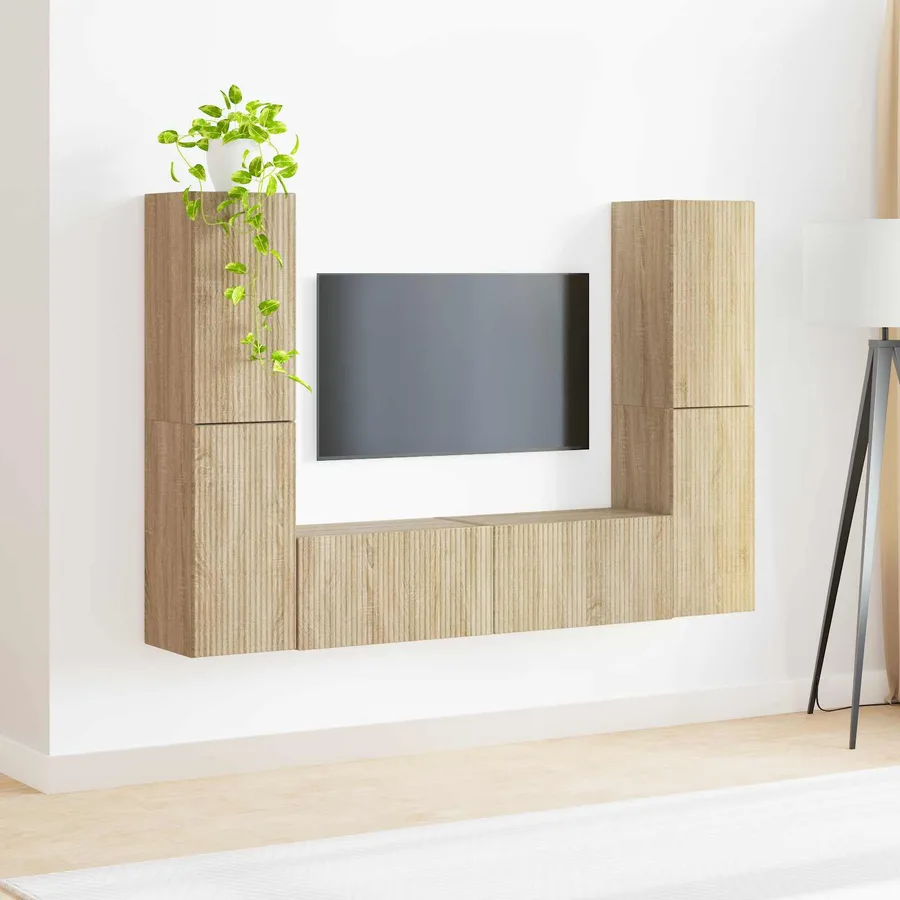 Ensemble meuble TV 6 pcs Chêne Sonoma Bois d'ingénierie - 4
