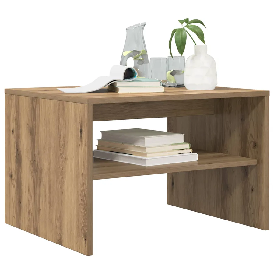 Table basse Chêne artisanal 60 x 50 x 40 cm Bois d'ingénierie - 3