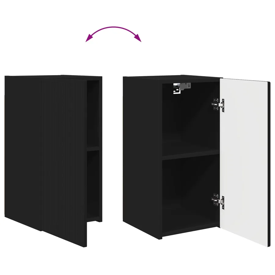Ensemble meuble TV 4 pcs Noir Bois d'ingénierie - 11