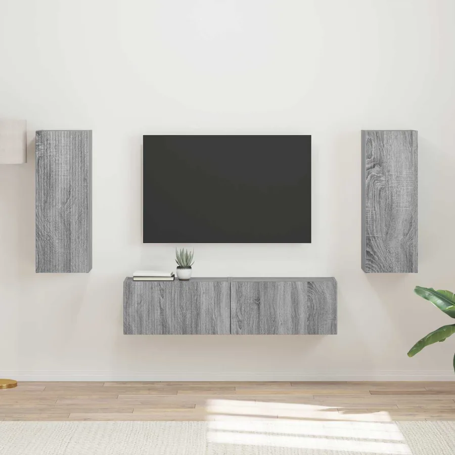 Ensemble meuble TV 2 pcs Gris Sonoma Bois d'ingénierie