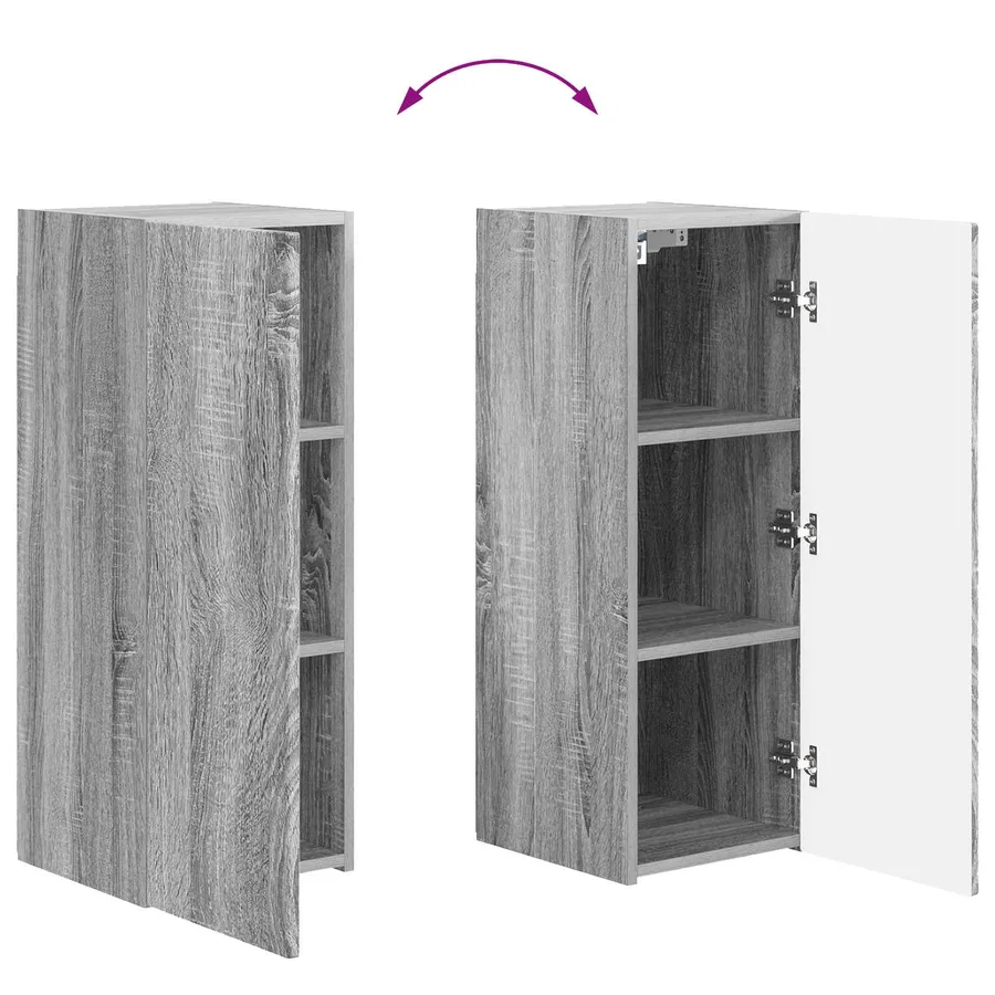 Ensemble meuble TV 2 pcs Gris Sonoma Bois d'ingénierie - 11