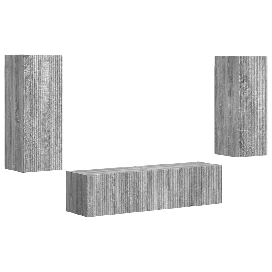 Ensemble meuble TV 2 pcs Gris Sonoma Bois d'ingénierie - 2