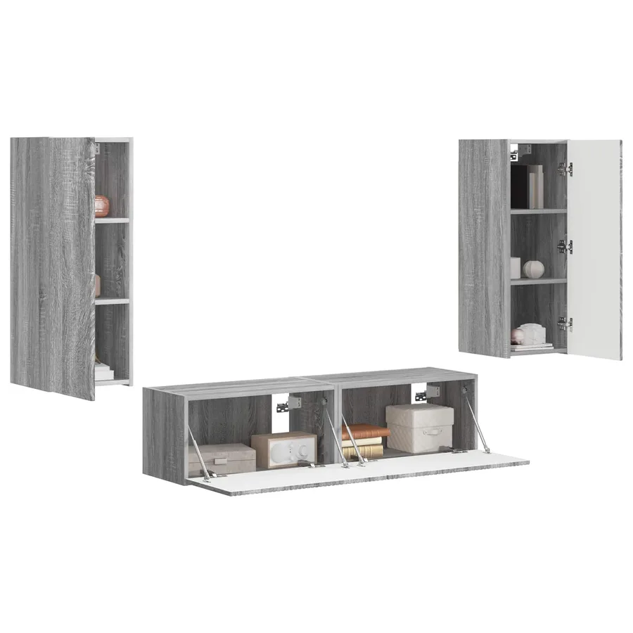 Ensemble meuble TV 2 pcs Gris Sonoma Bois d'ingénierie - 3