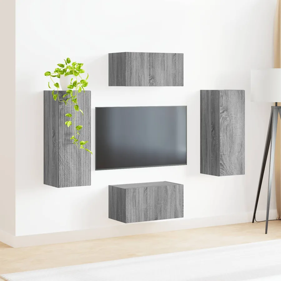Ensemble meuble TV 2 pcs Gris Sonoma Bois d'ingénierie - 4