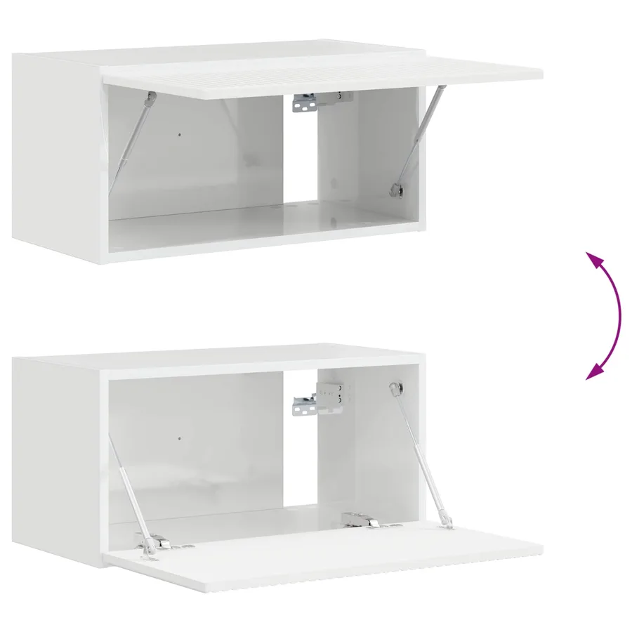 Ensemble meuble TV 4 pcs Blanc brillant Bois d'ingénierie - 15