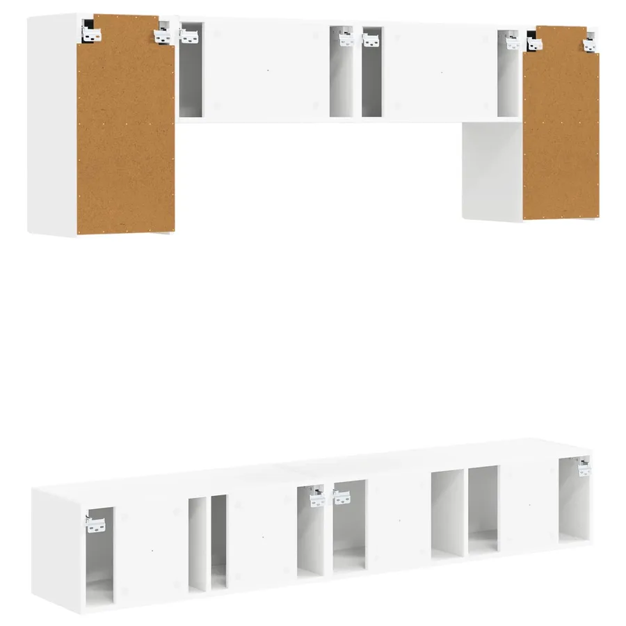 Ensemble meuble TV 4 pcs Blanc brillant Bois d'ingénierie - 8
