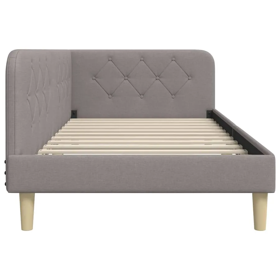Cadre de lit d'angle Taupe 90 x 190 cm tissu - 6