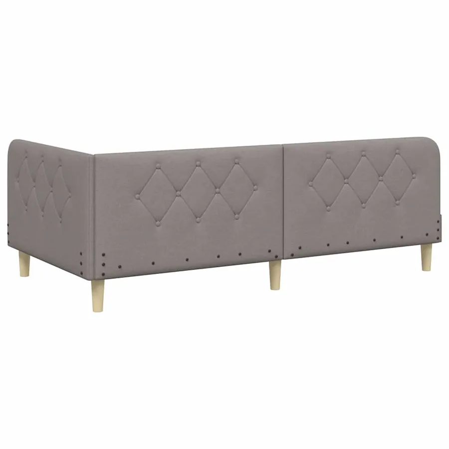 Cadre de lit d'angle Taupe 90 x 190 cm tissu - 7