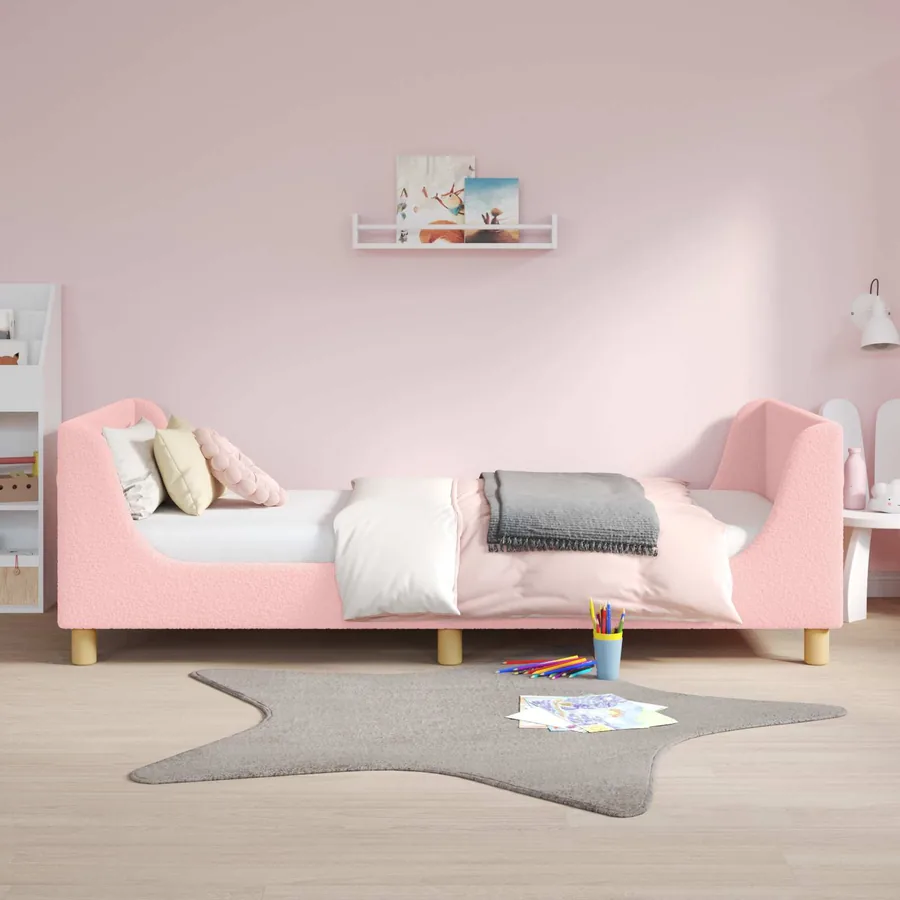 Cadre de lit pour enfants avec tête de lit Rose 90 x 190 cm