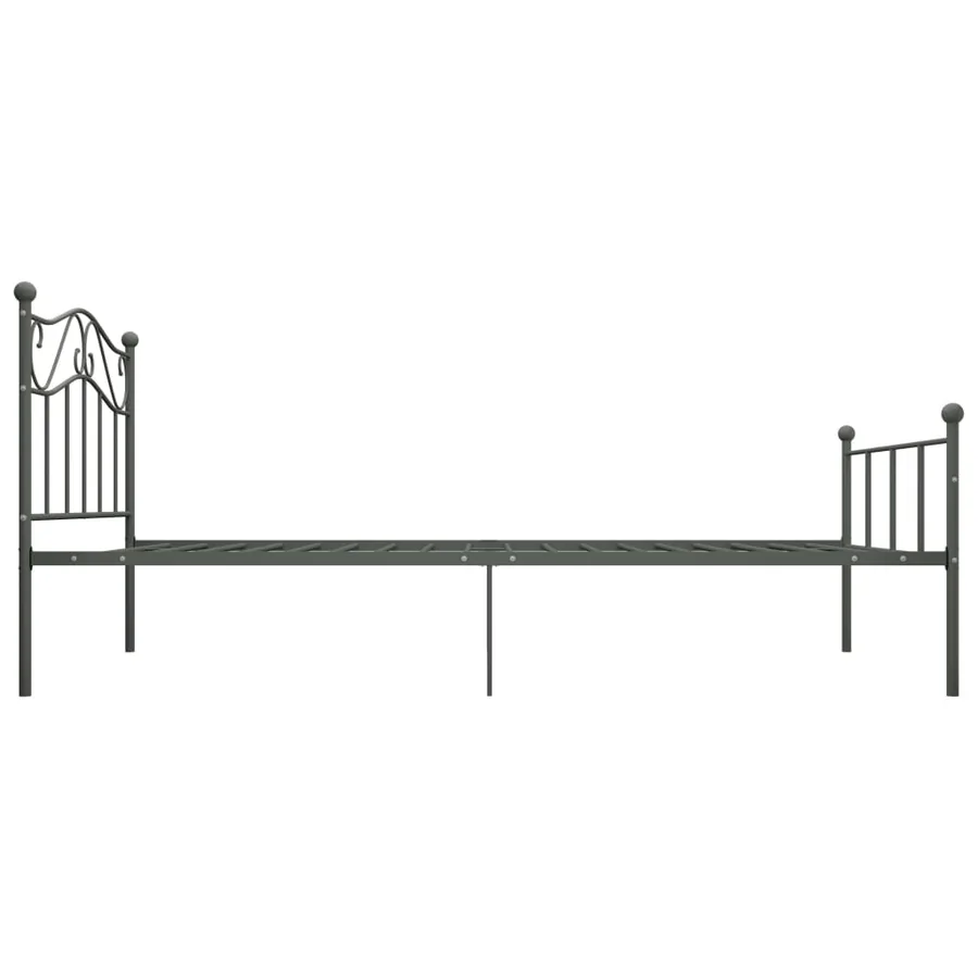 Cadre de lit sans matelas gris métal 100x200 cm - 4