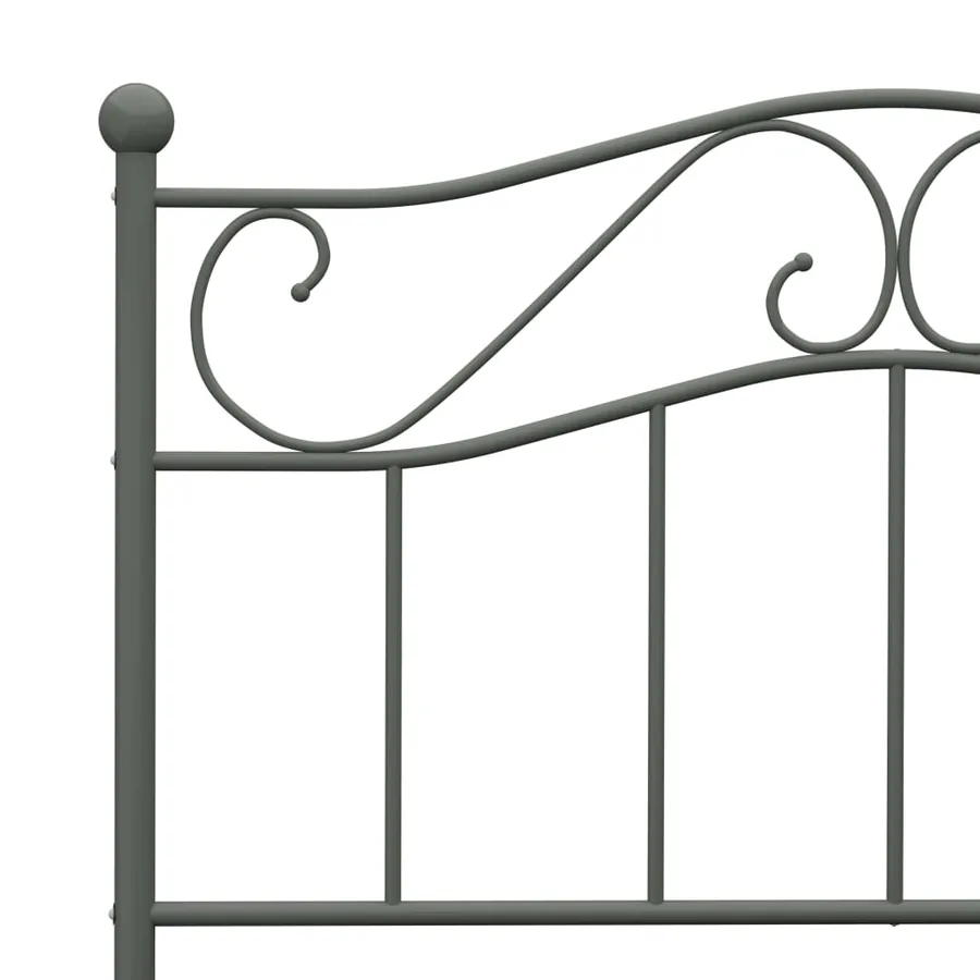 Cadre de lit sans matelas gris métal 100x200 cm - 5