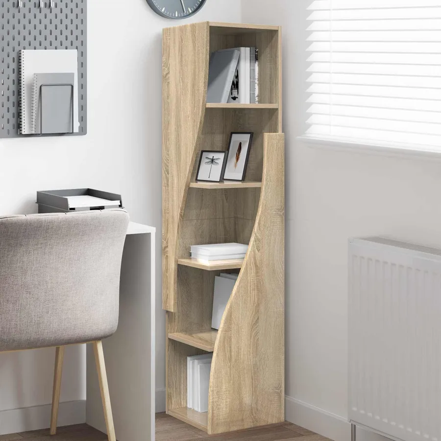 Meuble d'angle Chêne Sonoma 32x32x140cm Bois d'ingénierie - 4