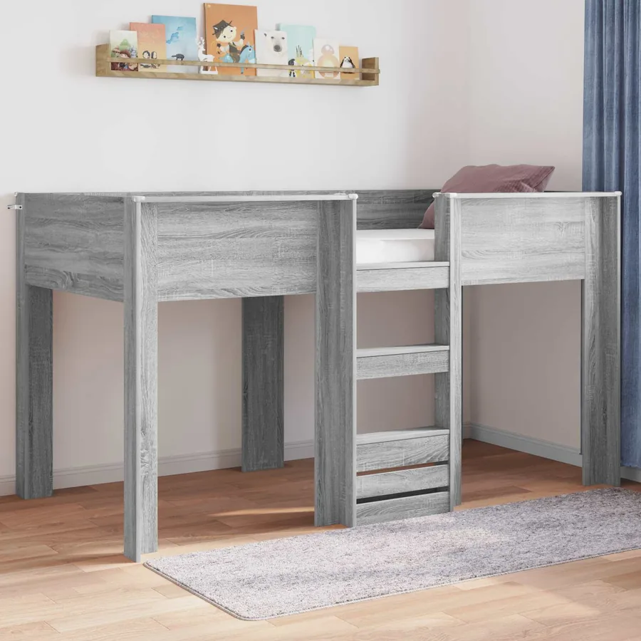 Lit Superposé pour Enfants Gris Sonoma 80 x 200 cm