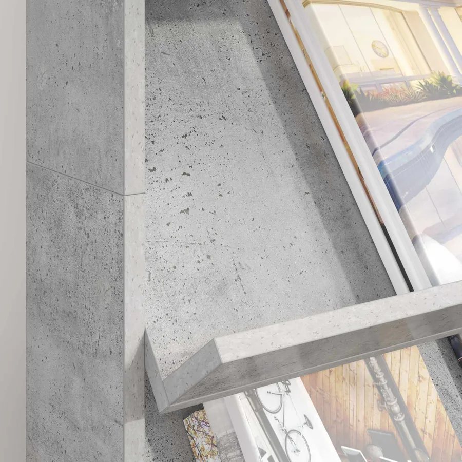 Étagère à magazines avec étagère Gris béton 70 x 41 x 126 cm - 4
