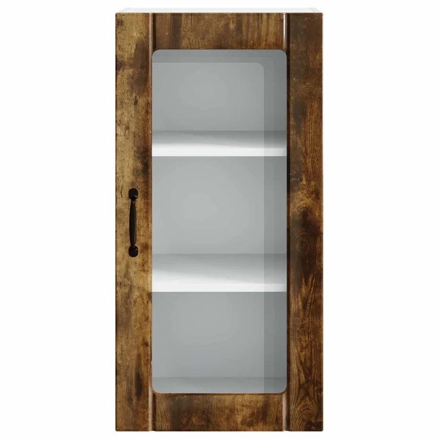Cabinet en verre mural PORTO 2 pcs Chêne fumé 40 x 31 x 80 cm - 7