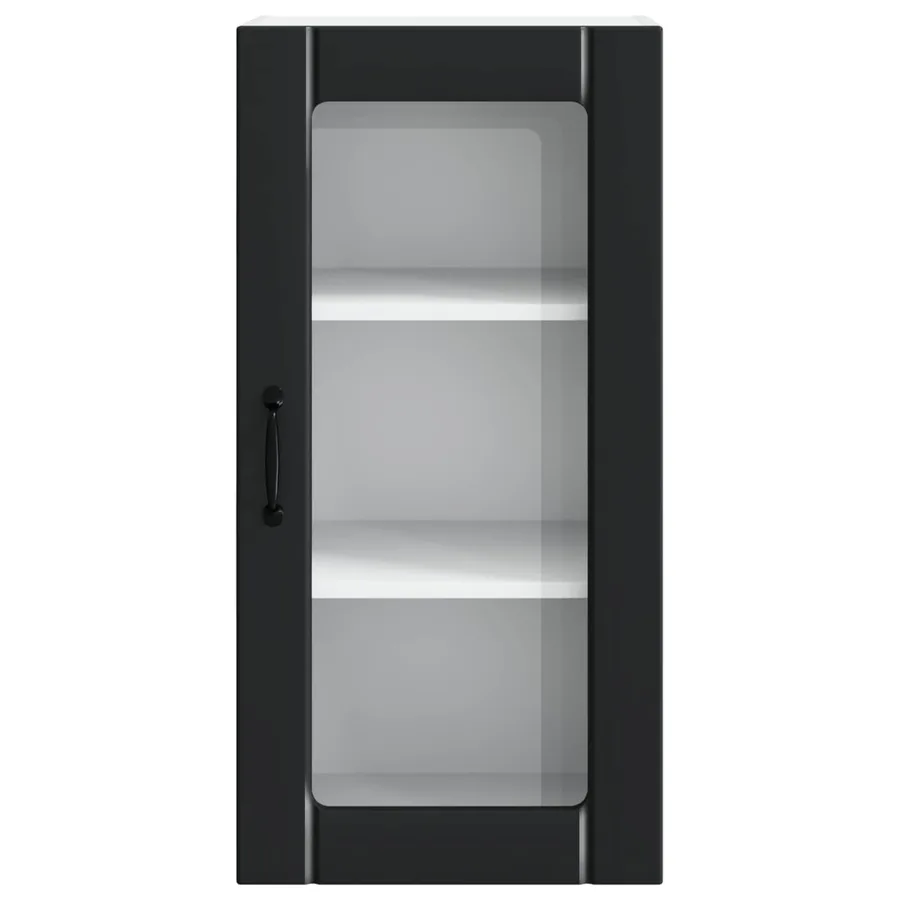 Cabinet en verre mural PORTO 2 pcs Noir 40 x 31 x 80 cm - 7