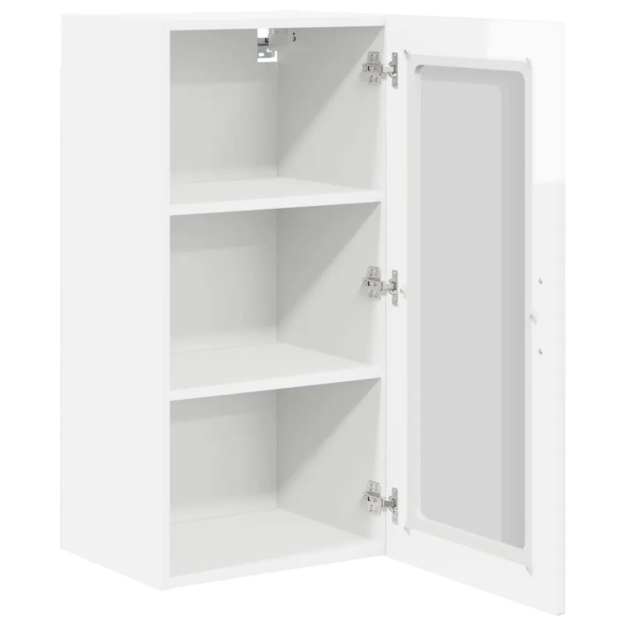 Cabinet en verre mural PORTO 2 pcs Blanc brillant - 5