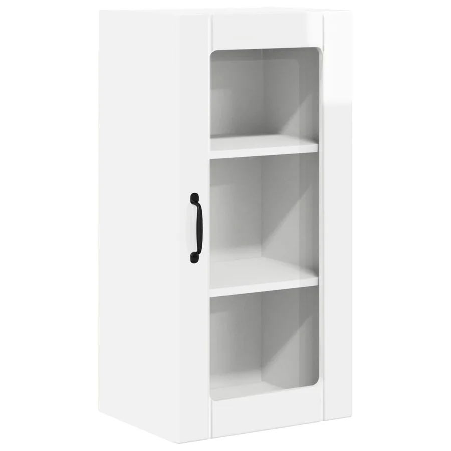 Cabinet en verre mural PORTO 2 pcs Blanc brillant - 6