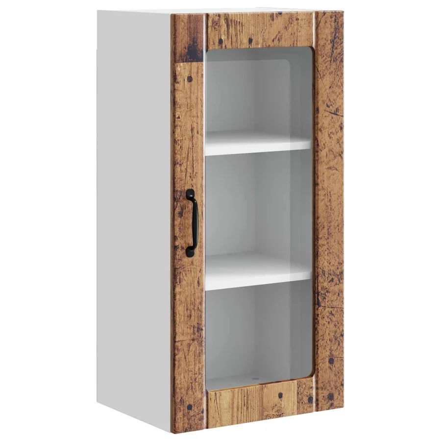 Cabinet en verre mural PORTO 2 pcs Bois ancien 40 x 31 x 80 cm - 6