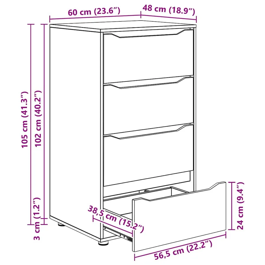 Armoires de rangement Chêne brun 60 x 48 x 105 cm - 15