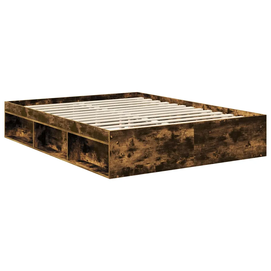 Cadre de lit Chêne fumé 150 x 200 cm Pin massif - 5