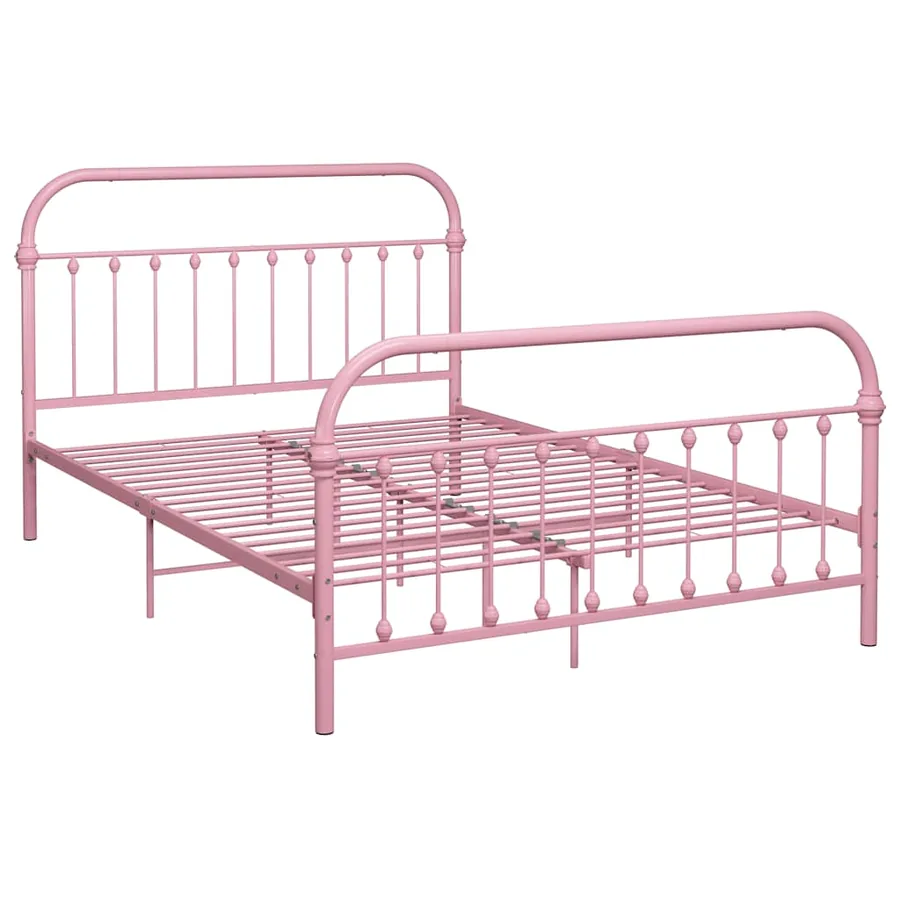 Cadre de lit sans matelas rose métal 120x200 cm - 2