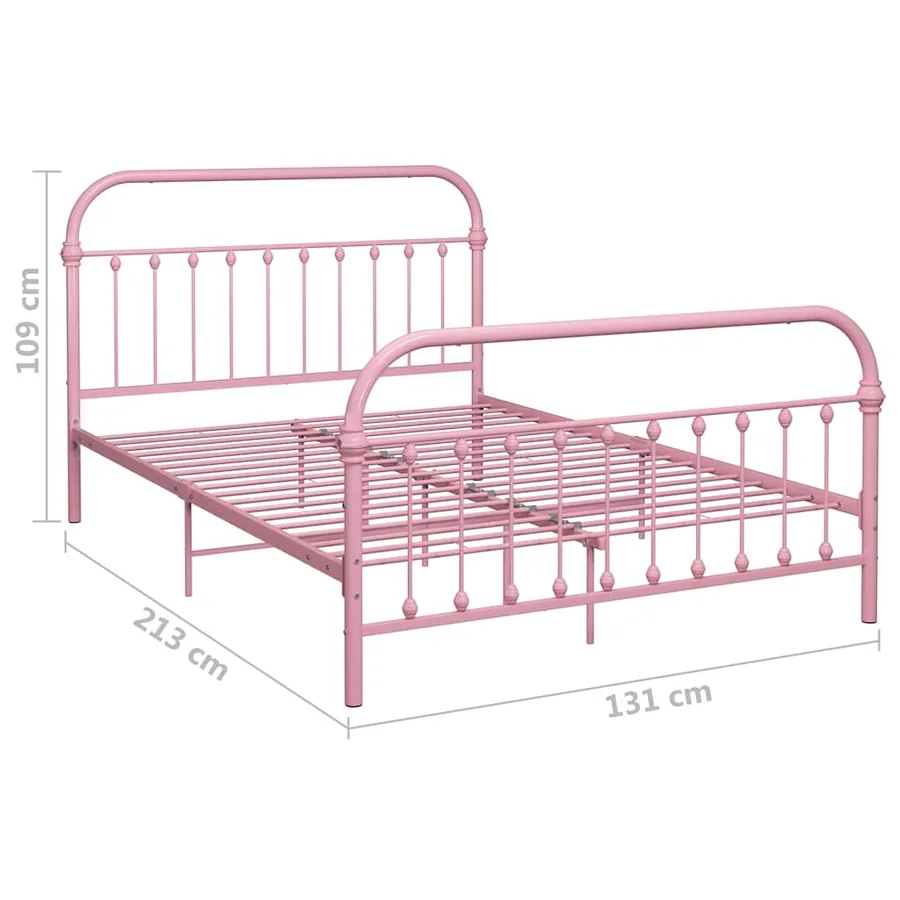 Cadre de lit sans matelas rose métal 120x200 cm - 6
